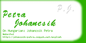 petra johancsik business card